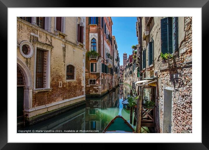Venice canal Framed Mounted Print by Maria Vonotna