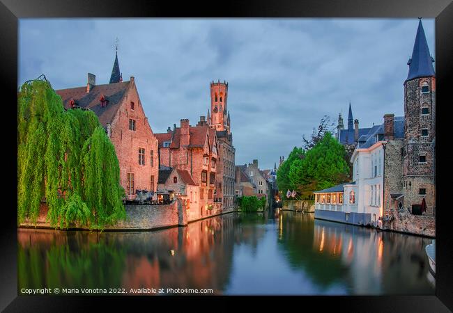 View on Bruges old town in Belgium Framed Print by Maria Vonotna