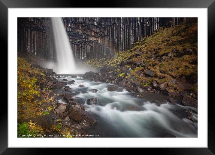 Svartifoss  river Framed Mounted Print by Tony Prower
