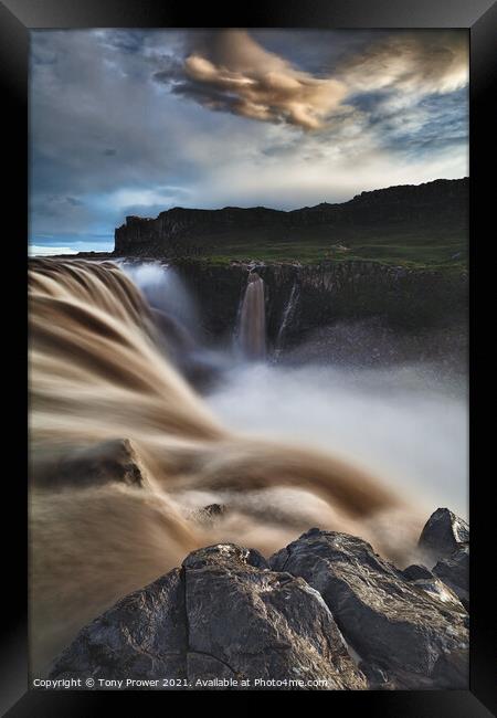 Dettifoss Vertical Framed Print by Tony Prower