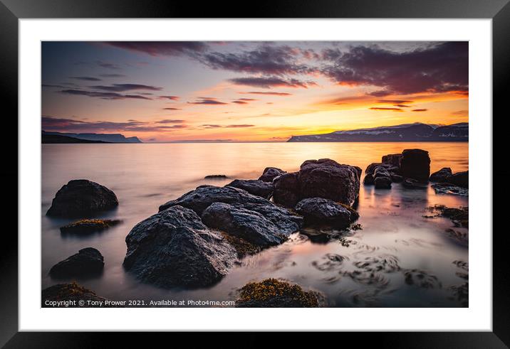 Isafjardadjup sunset Framed Mounted Print by Tony Prower