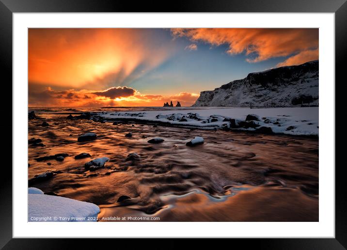 Vik Sunset Framed Mounted Print by Tony Prower