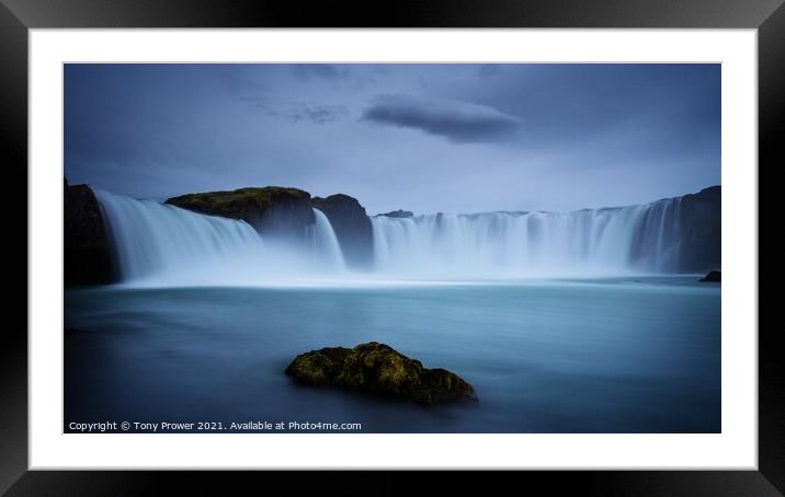 Goðafoss Blue Framed Mounted Print by Tony Prower