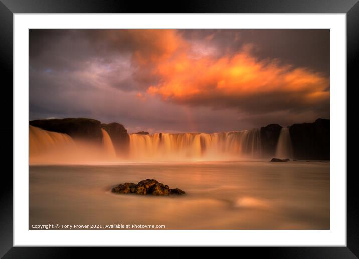 Goðafoss Cloud Framed Mounted Print by Tony Prower
