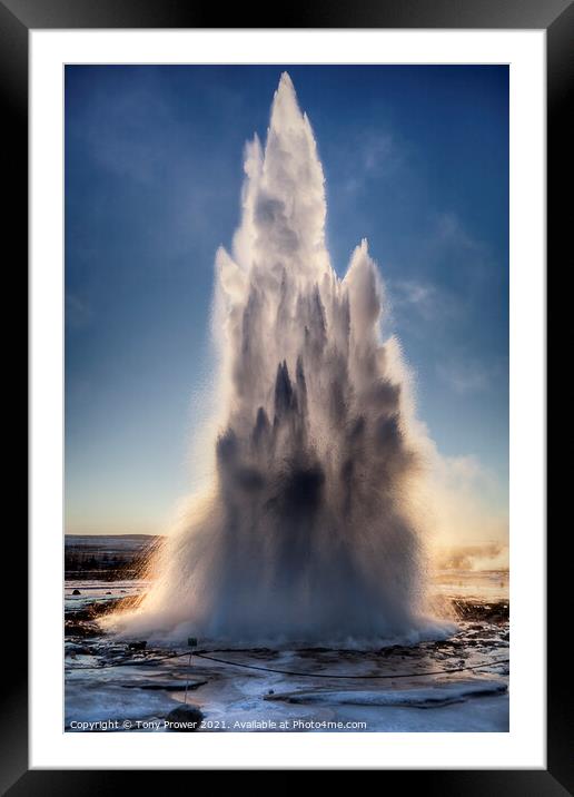 Eruption Framed Mounted Print by Tony Prower