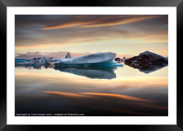 Iceberg reflections Framed Mounted Print by Tony Prower