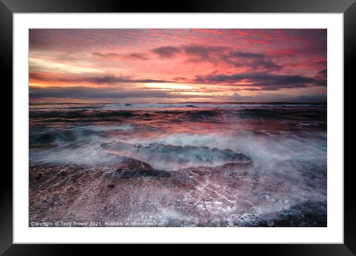 Ice Beach Reds Framed Mounted Print by Tony Prower