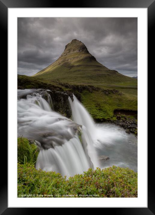 Kirkjufellsfoss vertical Framed Mounted Print by Tony Prower