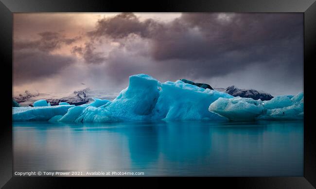 Iceberg and sky Framed Print by Tony Prower