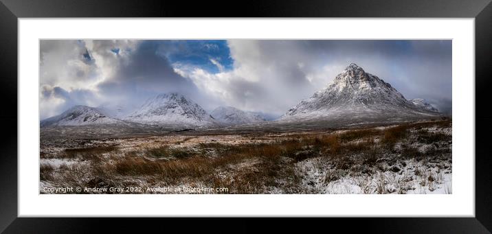 Buachaille Etive Mòr Winter Framed Mounted Print by Andy Gray