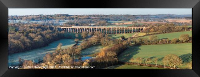 Viaduct with green train Framed Print by Paul Hutchings