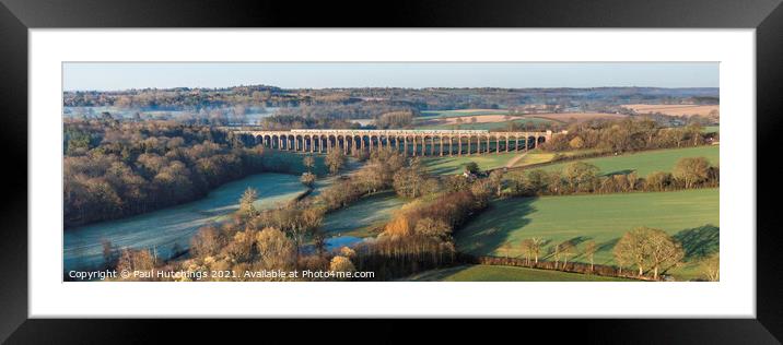 Viaduct with green train Framed Mounted Print by Paul Hutchings