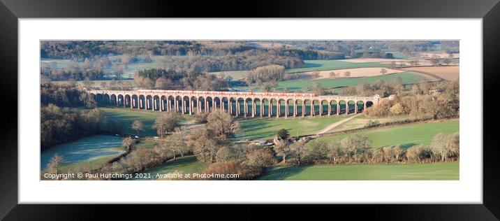 Red train 2 at Ouse valley Viaduct Framed Mounted Print by Paul Hutchings
