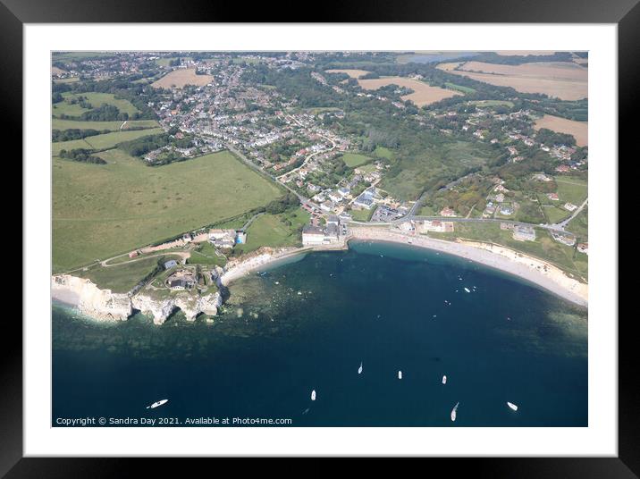 Freshwater Bay IOW 01 Framed Mounted Print by Sandra Day