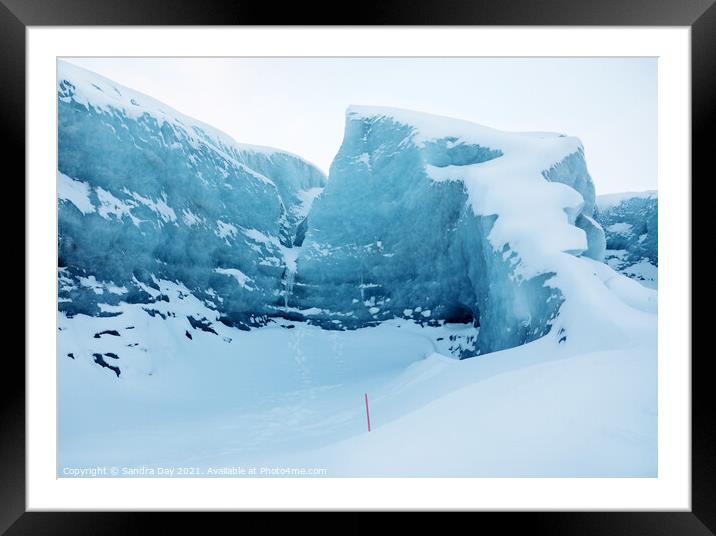 Ice Blue Mountain Iceland Framed Mounted Print by Sandra Day