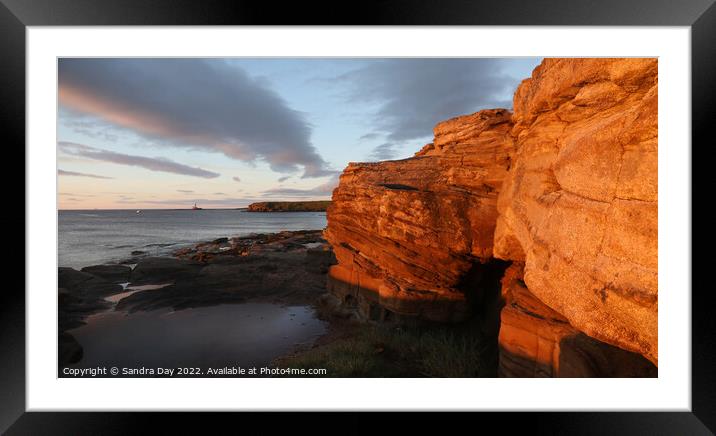 Seaton Cliff Sunrise Framed Mounted Print by Sandra Day