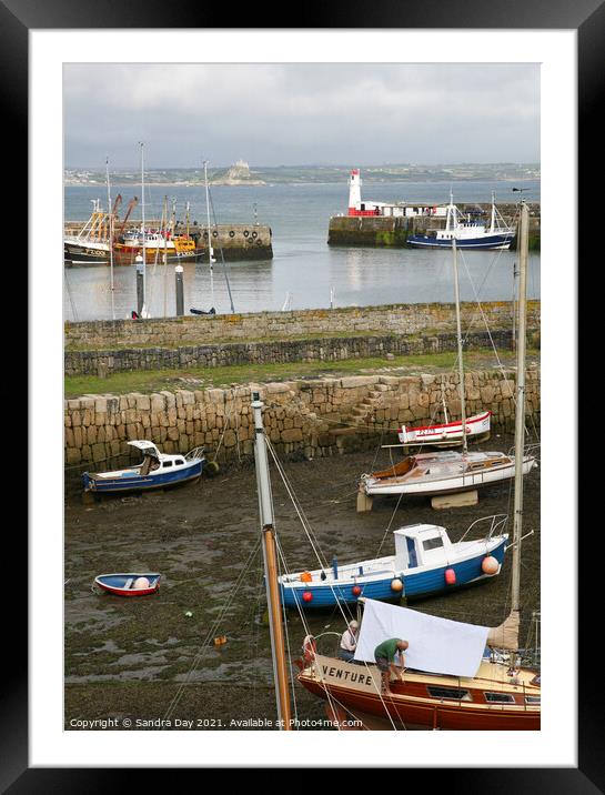 Newlyn Harbour. Cornwall. Framed Mounted Print by Sandra Day
