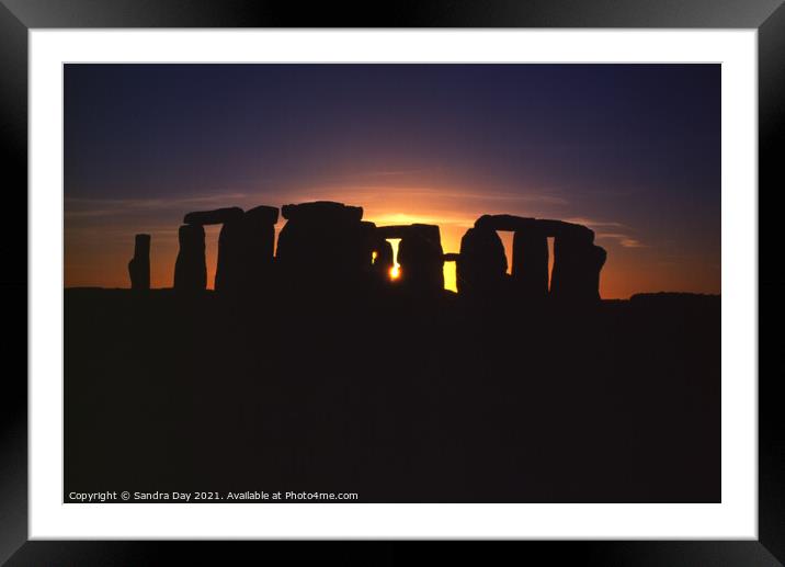 Stonehenge Framed Mounted Print by Sandra Day