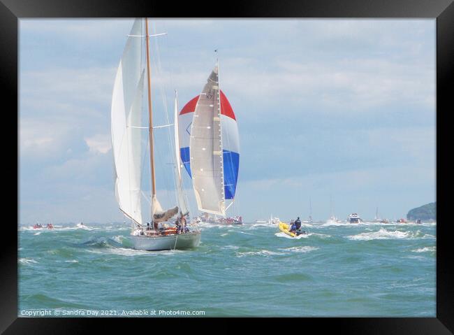 Velsheda JK7 yacht Framed Print by Sandra Day