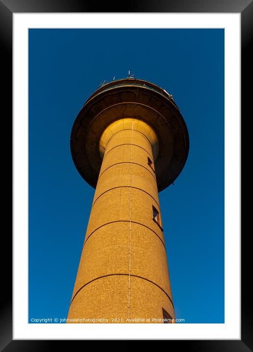Calshot Tower in the midday sun, near Hythe in Hampshire Framed Mounted Print by johnseanphotography 