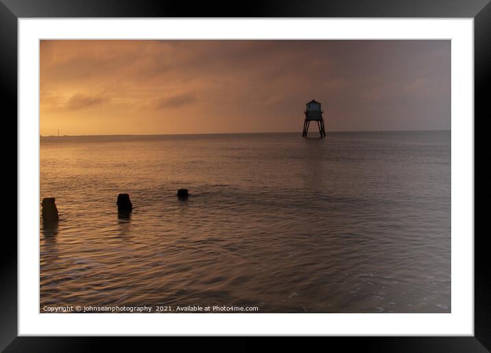 Sunrise at Dovercourt Lighthouse, Essex, UK     1321 Framed Mounted Print by johnseanphotography 
