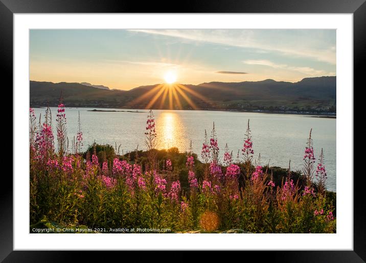 Sunset over Loch Carron Framed Mounted Print by Chris Haynes