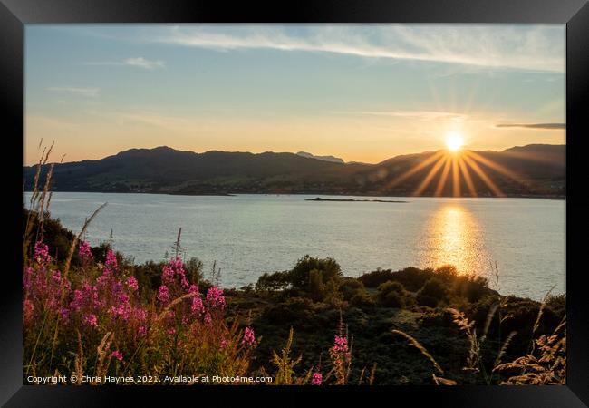 Loch Carron Sunset Framed Print by Chris Haynes