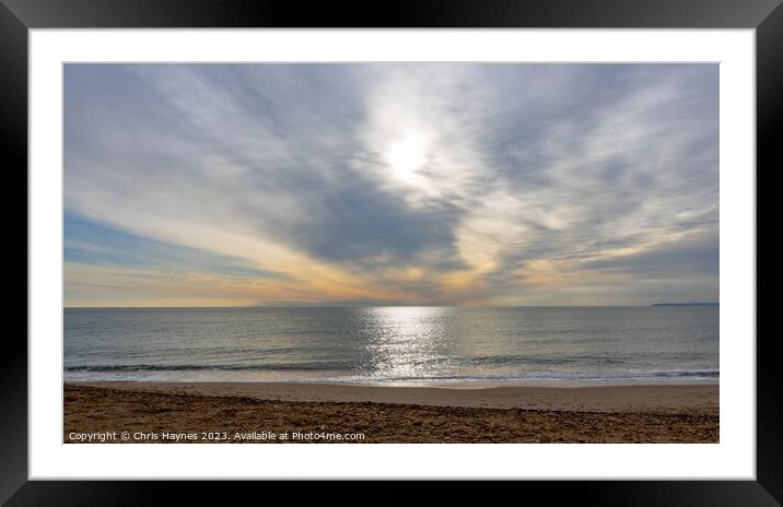 Colourful sky of the sea Framed Mounted Print by Chris Haynes