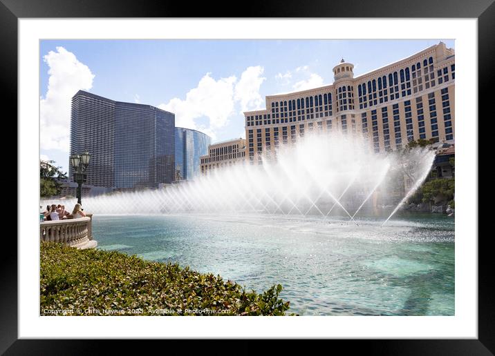 The Bellagio Fountains Framed Mounted Print by Chris Haynes