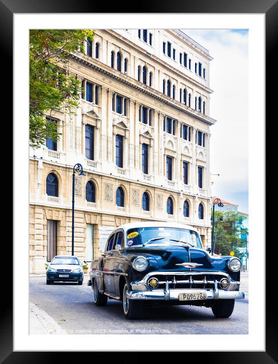 Cuban Taxi Havana Framed Mounted Print by Chris Haynes