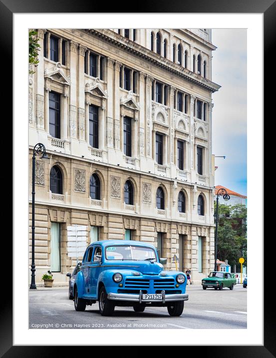 Havana Taxi, Cuba Framed Mounted Print by Chris Haynes