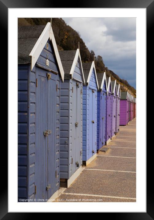 Beach Huts on Bournemouth Beach Framed Mounted Print by Chris Haynes