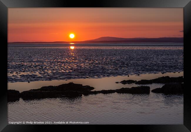 Morecambe Bay Sunset Framed Print by Philip Brookes