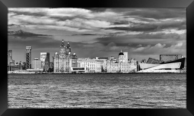 Liverpool Skyline Framed Print by Philip Brookes
