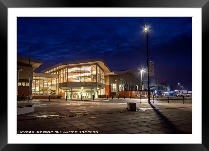 Floral Pavilion Theatre at Night Framed Mounted Print by Philip Brookes