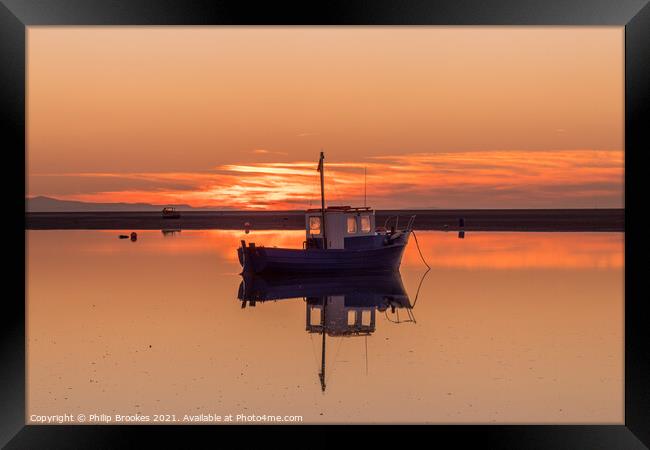 Meols Sunset Framed Print by Philip Brookes