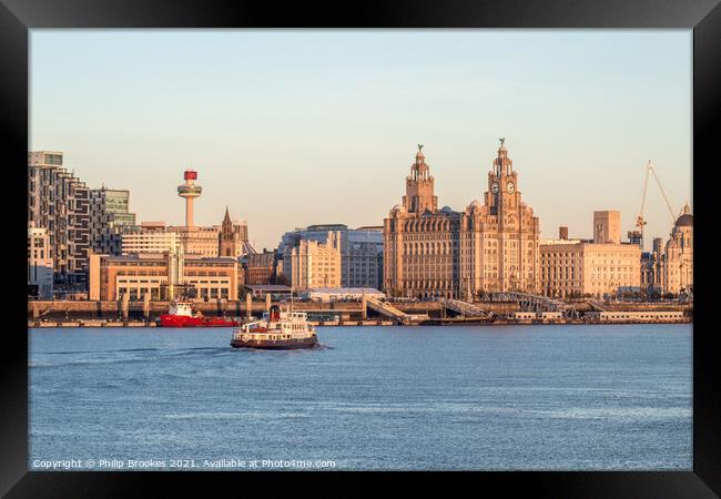 Ferry Crossing the Mersey Framed Print by Philip Brookes