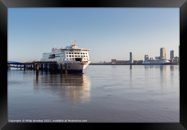 Ferry on the Mersey Framed Print by Philip Brookes