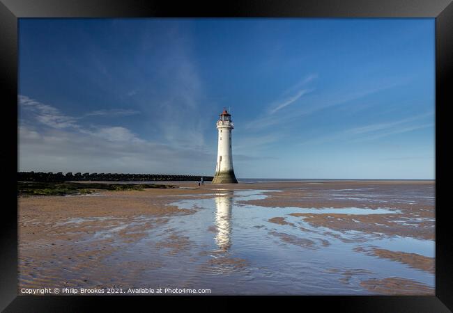 New Brighton Lighthouse Framed Print by Philip Brookes