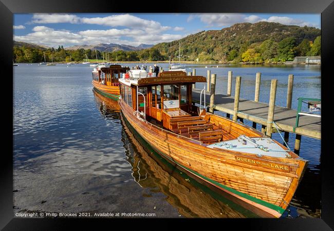 Lake Windermere Ferry Framed Print by Philip Brookes