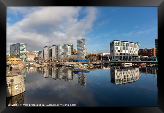 Salthouse Dock Reflections Framed Print by Philip Brookes