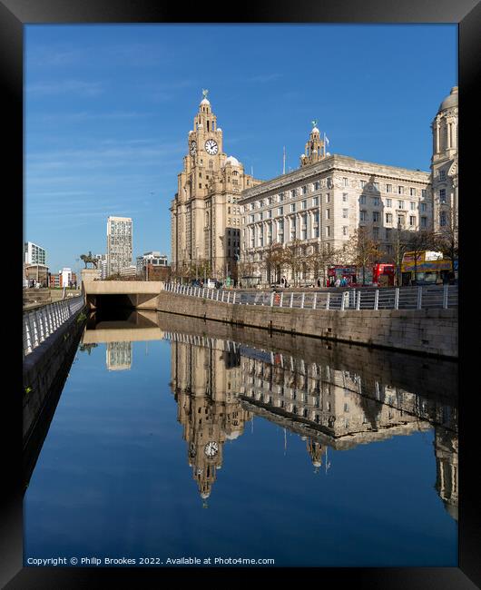Liverpool Waterfront Reflections Framed Print by Philip Brookes