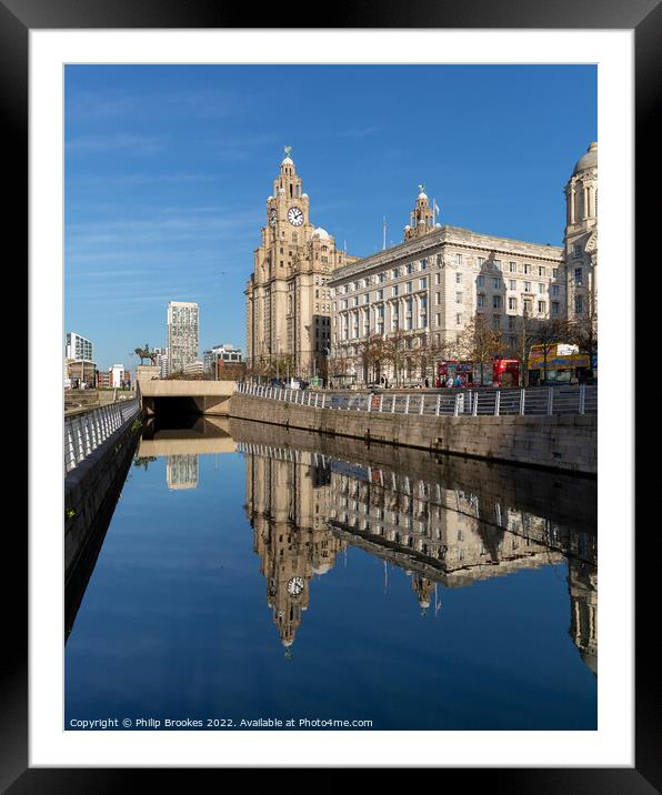 Liverpool Waterfront Reflections Framed Mounted Print by Philip Brookes