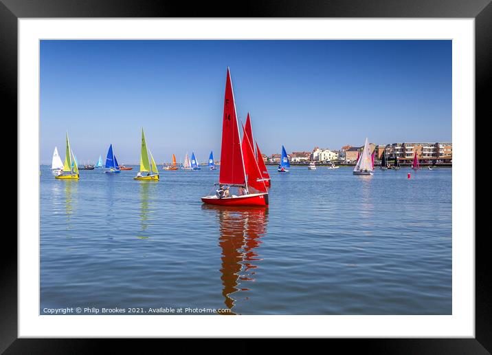 Sailing Boats on Marine Lake, West Kirby Framed Mounted Print by Philip Brookes