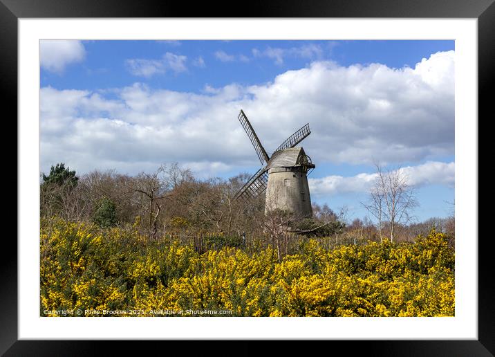 Bidston Windmill in Spring Framed Mounted Print by Philip Brookes