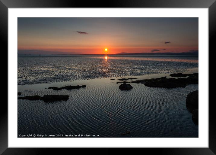 Half Moon Bay Sunset Framed Mounted Print by Philip Brookes