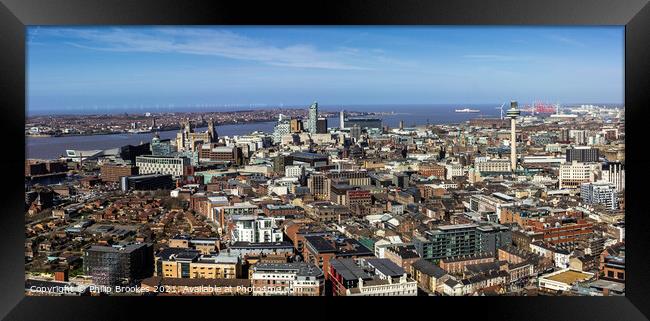 Liverpool Panorama Framed Print by Philip Brookes