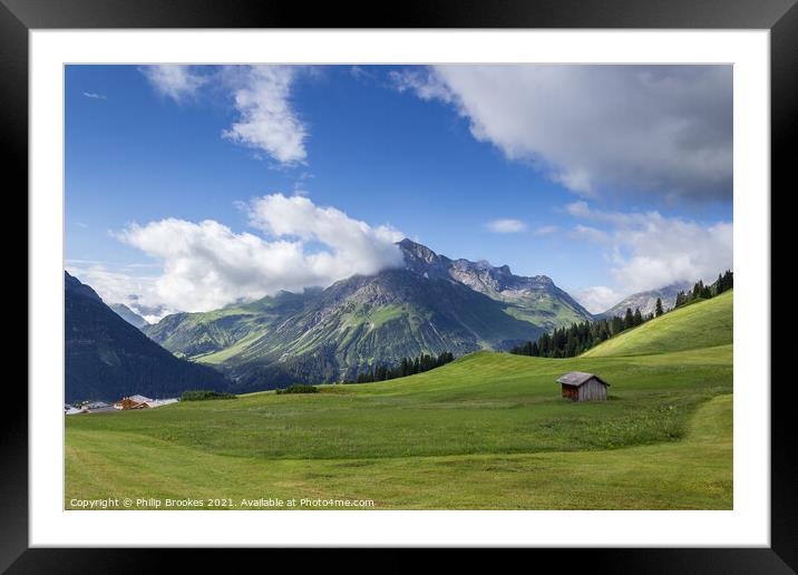 Mehlsack and Spullerschafberg, Lech, Austria Framed Mounted Print by Philip Brookes