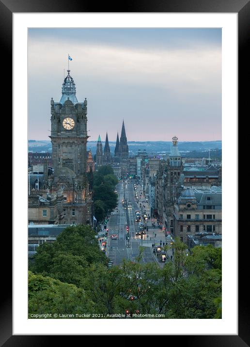Edinburgh City Framed Mounted Print by Lauren Tucker