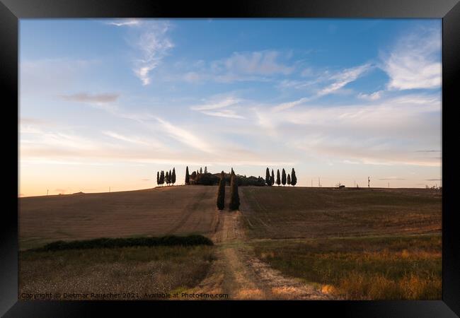 Villa Poggio Manzuoli or Gladiator House in Val d'Orcia, Tuscany Framed Print by Dietmar Rauscher